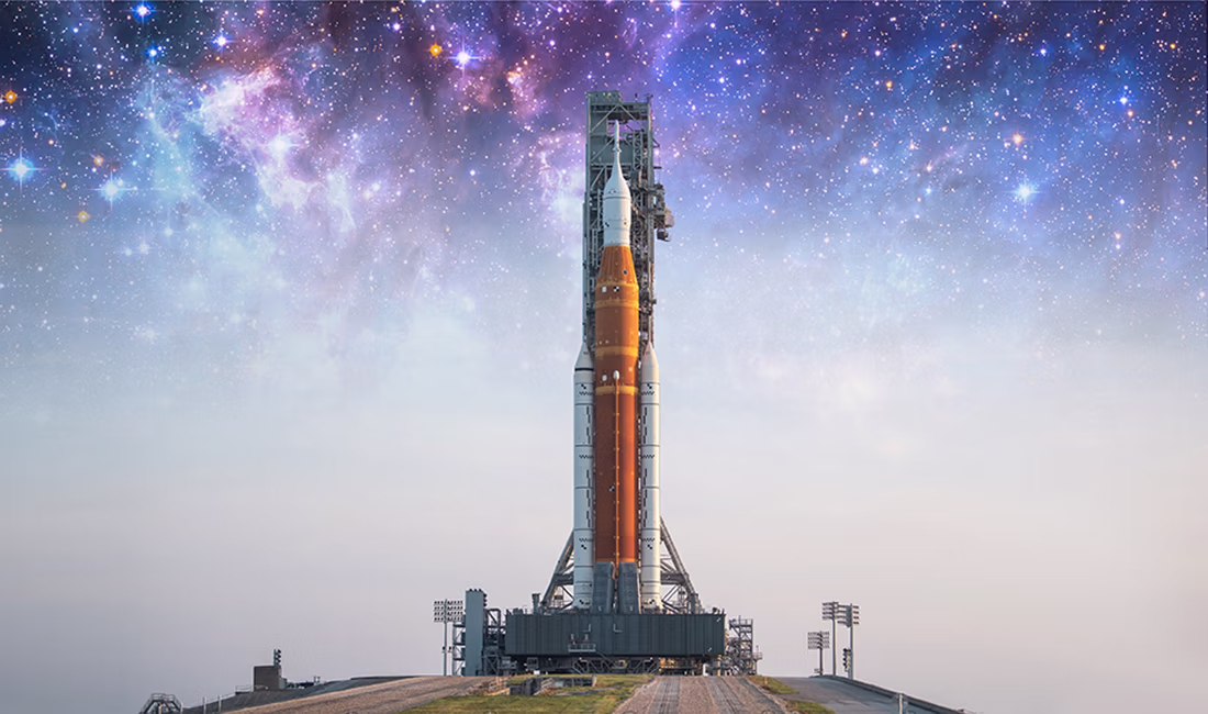 Premier Aerospace Supplier Fuels the Journey Back to the Moon Artemis II on the launch pad